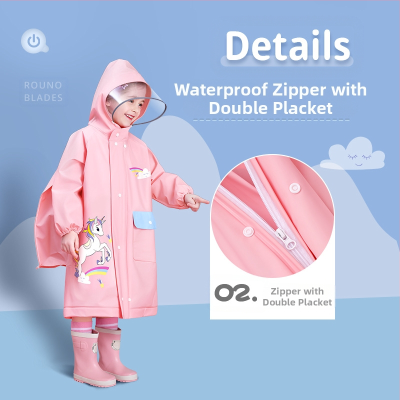 Детски дъждовен пончо, EVA плат, дебелина 0.15, тегло 250 г, за деца