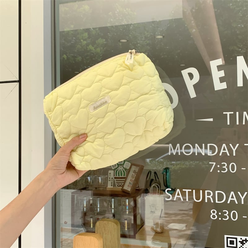 Kozmetička torbica, prešivana, stil clutch, horizontalni kvadratni oblik, zatvarač, poplina podstava