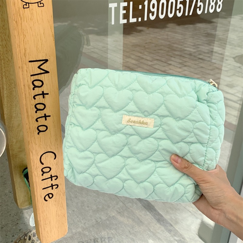 Kozmetička torbica, prešivana, stil clutch, horizontalni kvadratni oblik, zatvarač, poplina podstava