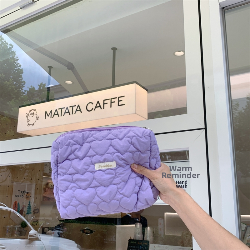 Kozmetička torbica, prešivana, stil clutch, horizontalni kvadratni oblik, zatvarač, poplina podstava