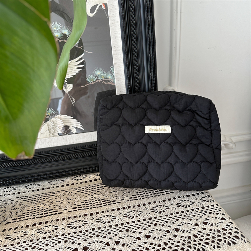 Kozmetička torbica, prešivana, stil clutch, horizontalni kvadratni oblik, zatvarač, poplina podstava