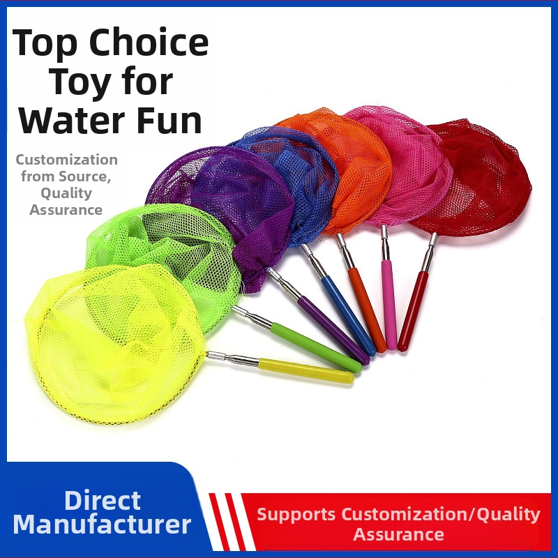 Bērnu teleskopiska zvejas tīklu — neilona materiāls; zveja un kukaiņu ķeršana; piemērots 4–6 gadu vecuma bērniem