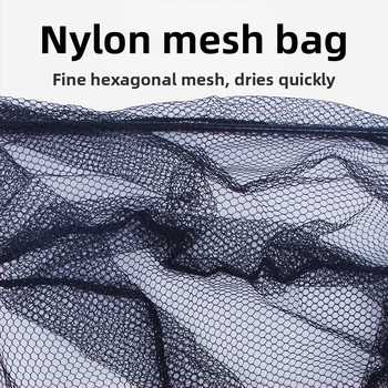 Алуминиева сплав рибарска мрежа, триъгълна интегрирана, сгъваща се телескопична ръчна мрежа с фина мрежа, диаметър устата 40 см, дълбочина 30 см, свиваемо