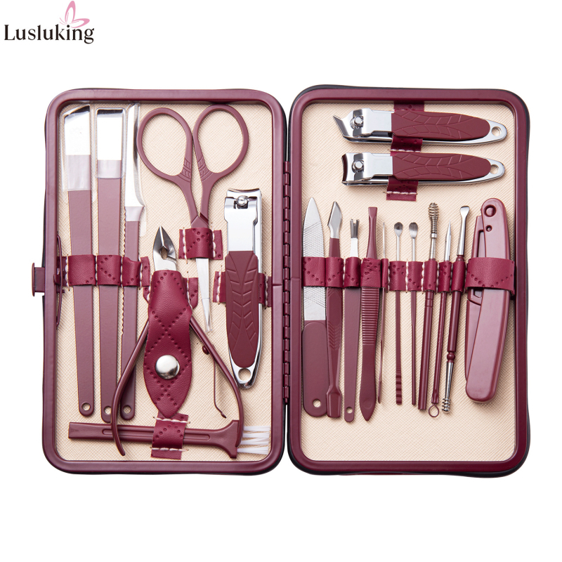 Комплект нокътни щипци – неръждаема стомана и стомана с въглерод; файл за премахване на мъртва кожа; шлайф за повърхността на нокътя; комплект инструменти за оформяне на нокти; Lusluking