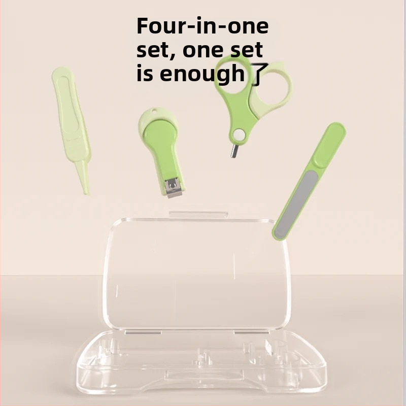 Комплект за нокти на бебета — антищипващ дизайн за новородени, пластмаса и неръждаема стомана, безопасен комплект за грижа