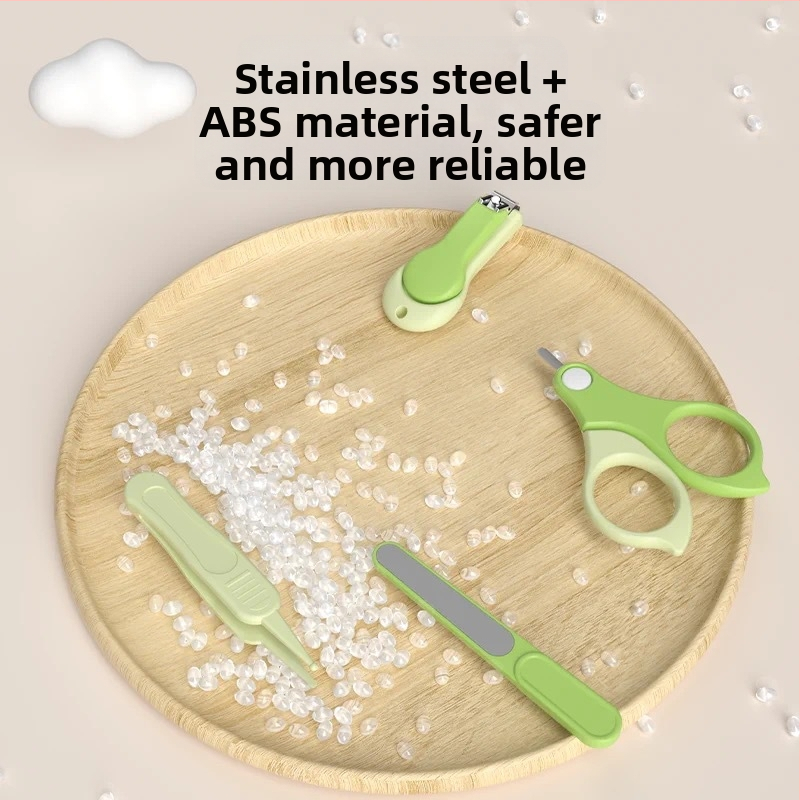 Комплект за нокти на бебета — антищипващ дизайн за новородени, пластмаса и неръждаема стомана, безопасен комплект за грижа