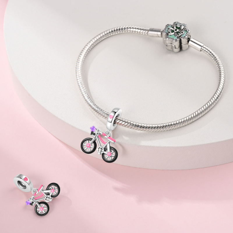 Set DIY accesorii bijuterii — cupru, placare electrolitică; include mărgele cu pandantiv, brățară și colier; stil proaspăt și dulce; lansare primăvară 2024