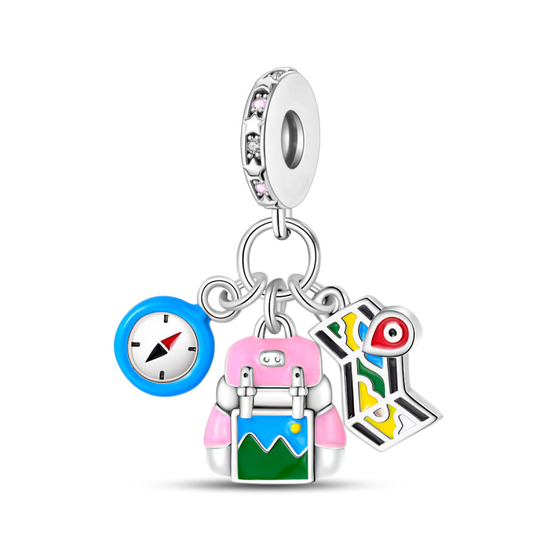 Set DIY accesorii bijuterii — cupru, placare electrolitică; include mărgele cu pandantiv, brățară și colier; stil proaspăt și dulce; lansare primăvară 2024