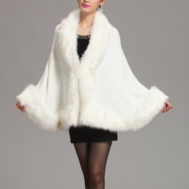 Mākslīgās lapsas šalle ar adījumu, sievietēm piemērots ziemas ārējais apģērbs, silts un vēja izturīgs, platums 65 cm