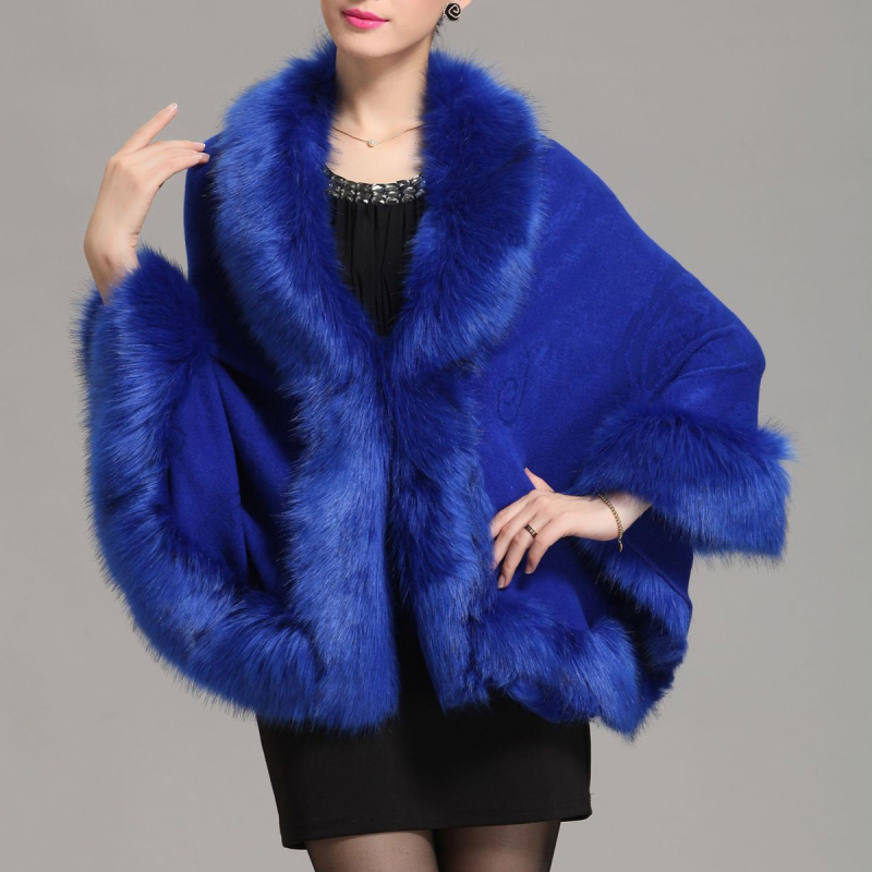 Mākslīgās lapsas šalle ar adījumu, sievietēm piemērots ziemas ārējais apģērbs, silts un vēja izturīgs, platums 65 cm