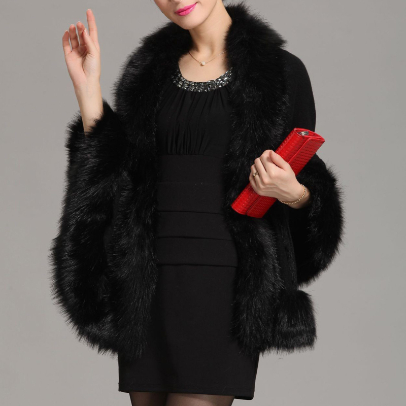 Mākslīgās lapsas šalle ar adījumu, sievietēm piemērots ziemas ārējais apģērbs, silts un vēja izturīgs, platums 65 cm