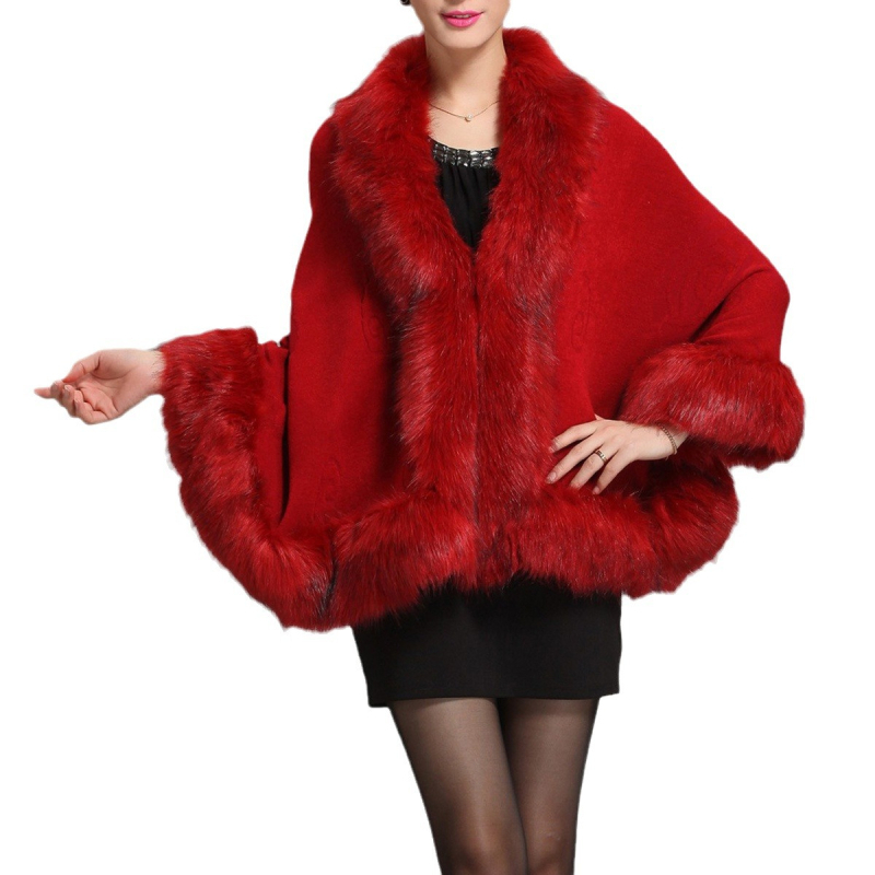 Mākslīgās lapsas šalle ar adījumu, sievietēm piemērots ziemas ārējais apģērbs, silts un vēja izturīgs, platums 65 cm