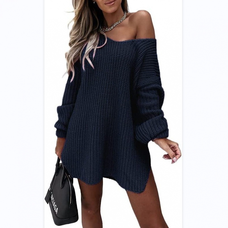 Kasmír-akril keverék kötött pulóver, V-nyakú, laza szabású, hosszú ujjú, őszi 2024