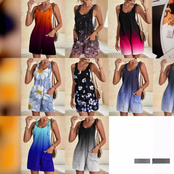 Ολόσωμη φόρμα χωρίς μανίκια με τιράντες, πολυεστέρας 70–80%, ίσια γραμμή παντελονιών, καλοκαίρι 2024, αστικός κομψός στυλ