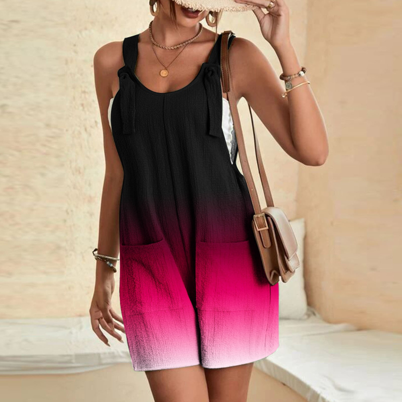 Ολόσωμη φόρμα χωρίς μανίκια με τιράντες, πολυεστέρας 70–80%, ίσια γραμμή παντελονιών, καλοκαίρι 2024, αστικός κομψός στυλ