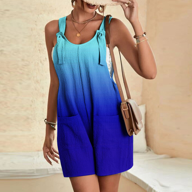 Ολόσωμη φόρμα χωρίς μανίκια με τιράντες, πολυεστέρας 70–80%, ίσια γραμμή παντελονιών, καλοκαίρι 2024, αστικός κομψός στυλ