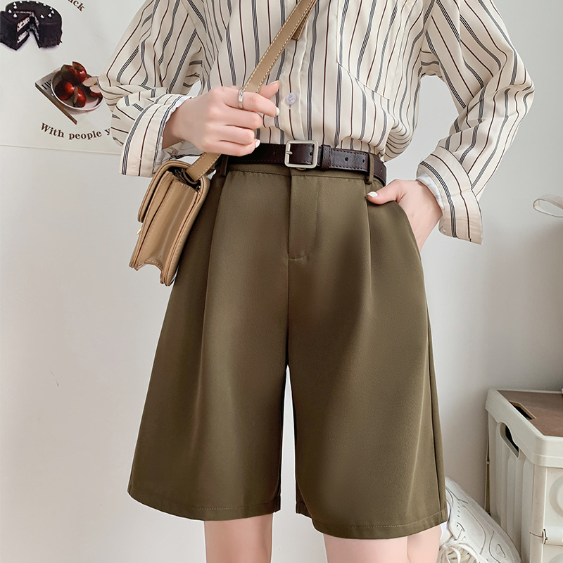 Γυναικεία καλοκαιρινά chiffon σορτς με ψηλή μέση, Α-γραμμή και φαρδιά πόδια, μίγμα πολυεστέρα-ελαστικού, ελαφριά υφή