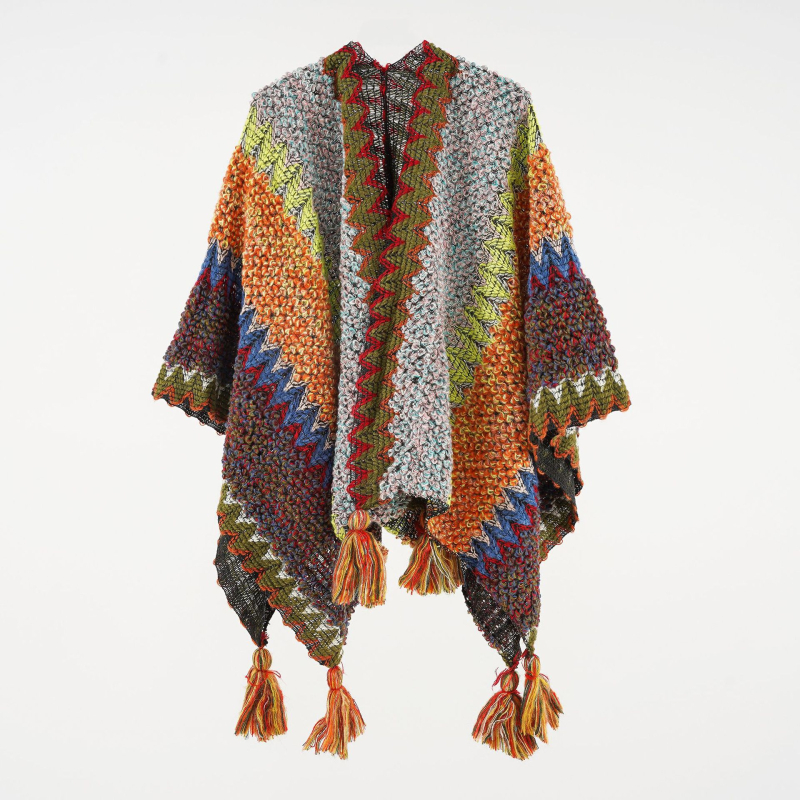 Ziemas šalle — Warp knitting tehnoloģija, akrila/mākslīgā vilna, japāņu-korejiešu salds stils, sievietēm