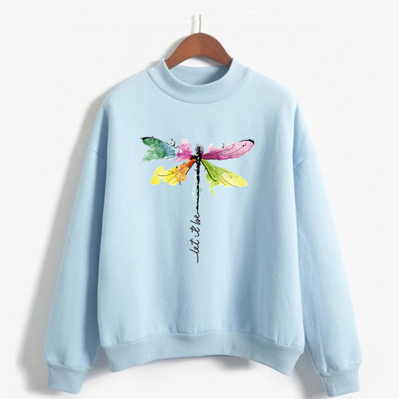 Pulover damă cu imprimeu, guler rotund, mâneci lungi, amestec poliester/acetat