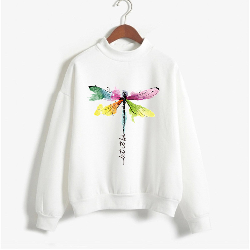 Pulover damă cu imprimeu, guler rotund, mâneci lungi, amestec poliester/acetat