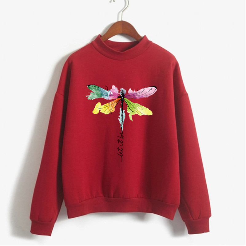 Pulover damă cu imprimeu, guler rotund, mâneci lungi, amestec poliester/acetat