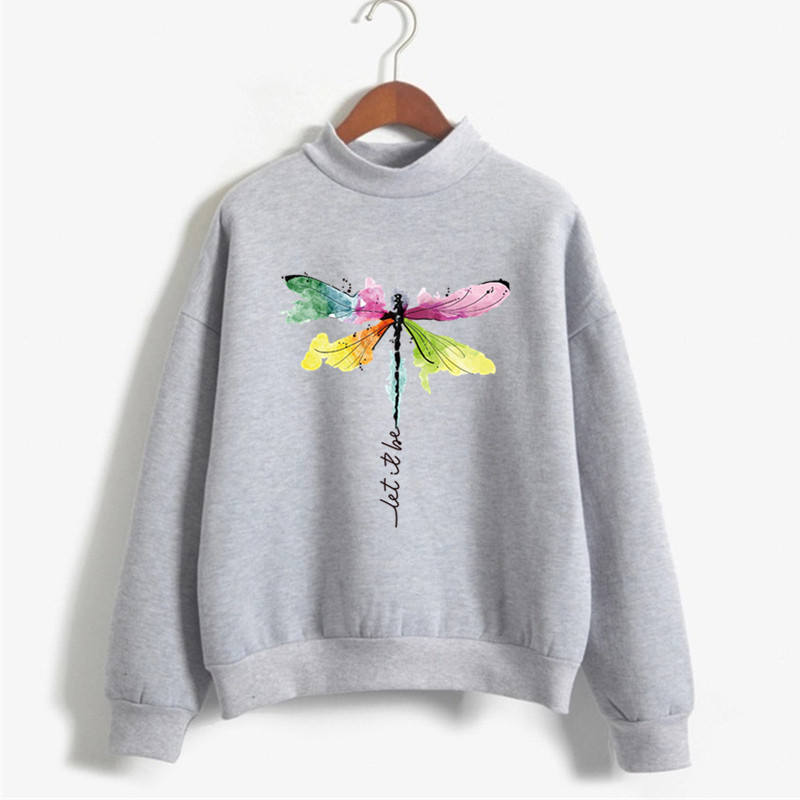 Pulover damă cu imprimeu, guler rotund, mâneci lungi, amestec poliester/acetat