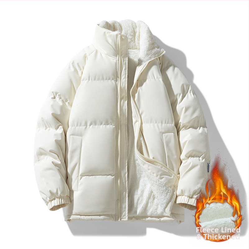 Unisex παλτό chenille από βαμβάκι, με σταθερό γιακά, επένδυση από ακέτα, γέμισμα πολυεστέρα-βαμβάκι, φθινοπωρινό-χειμερινό