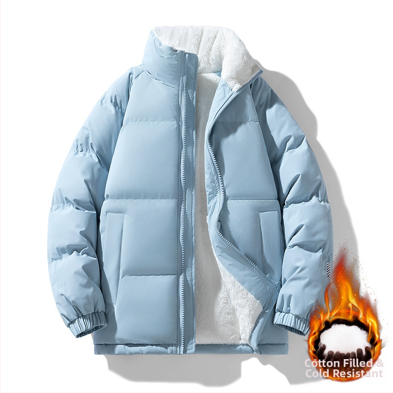 Unisex παλτό chenille από βαμβάκι, με σταθερό γιακά, επένδυση από ακέτα, γέμισμα πολυεστέρα-βαμβάκι, φθινοπωρινό-χειμερινό