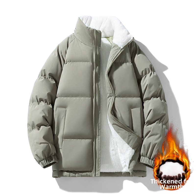 Unisex παλτό chenille από βαμβάκι, με σταθερό γιακά, επένδυση από ακέτα, γέμισμα πολυεστέρα-βαμβάκι, φθινοπωρινό-χειμερινό