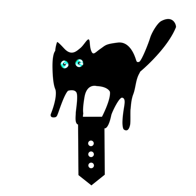 Decorațiune de grădină cu pisică, din acril și fier, cu design plug-in