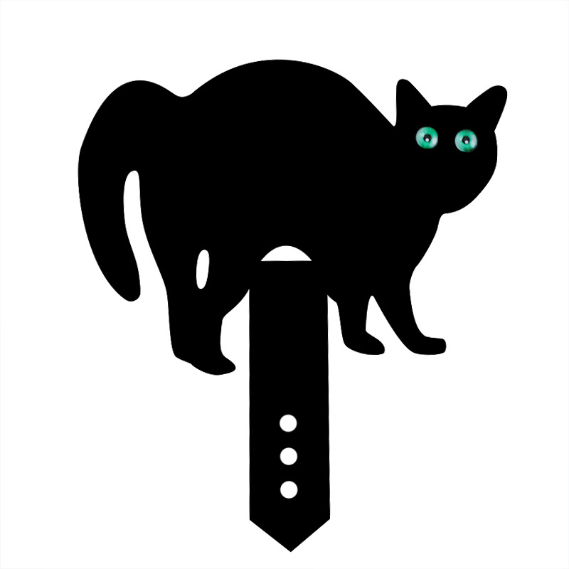 Decorațiune de grădină cu pisică, din acril și fier, cu design plug-in