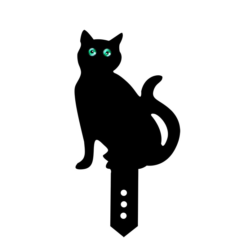 Decorațiune de grădină cu pisică, din acril și fier, cu design plug-in