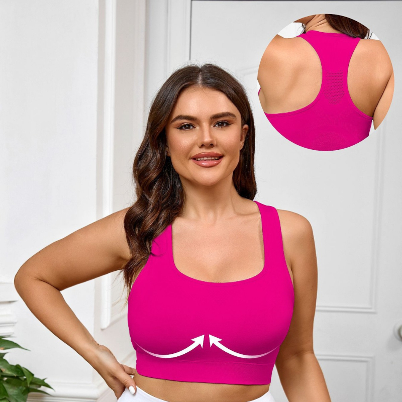 Beishuai sportski grudnjak za jogu s fiksnom košarom, bez jastučića, najlon tkanina koja odvodi vlagu