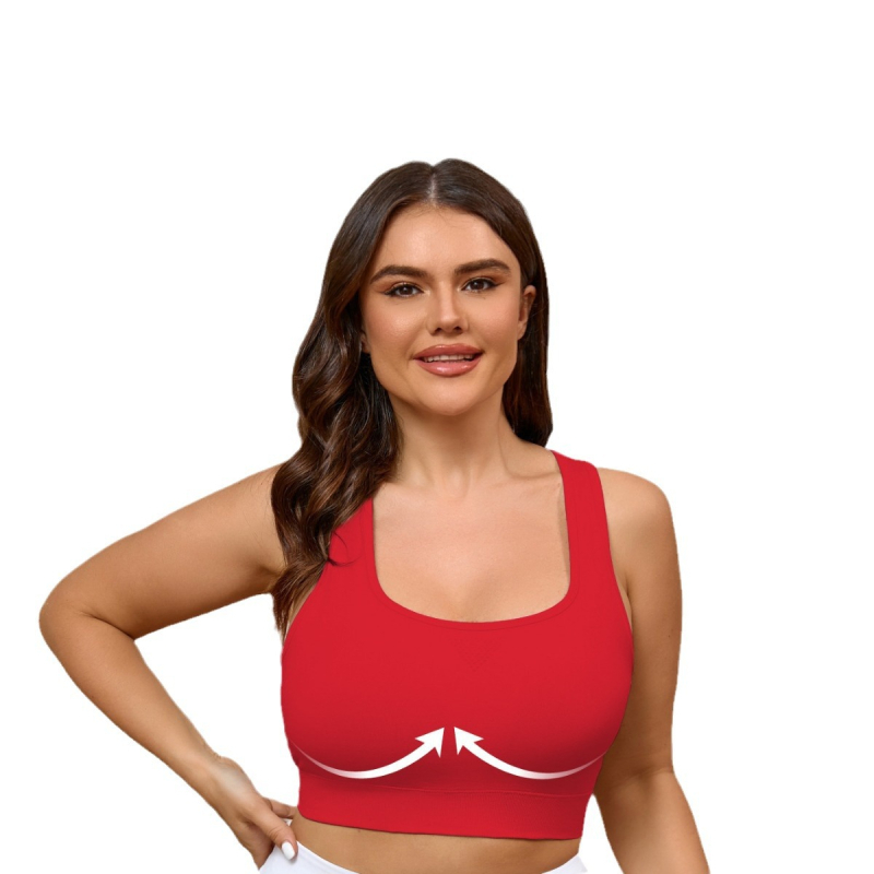 Beishuai sportski grudnjak za jogu s fiksnom košarom, bez jastučića, najlon tkanina koja odvodi vlagu