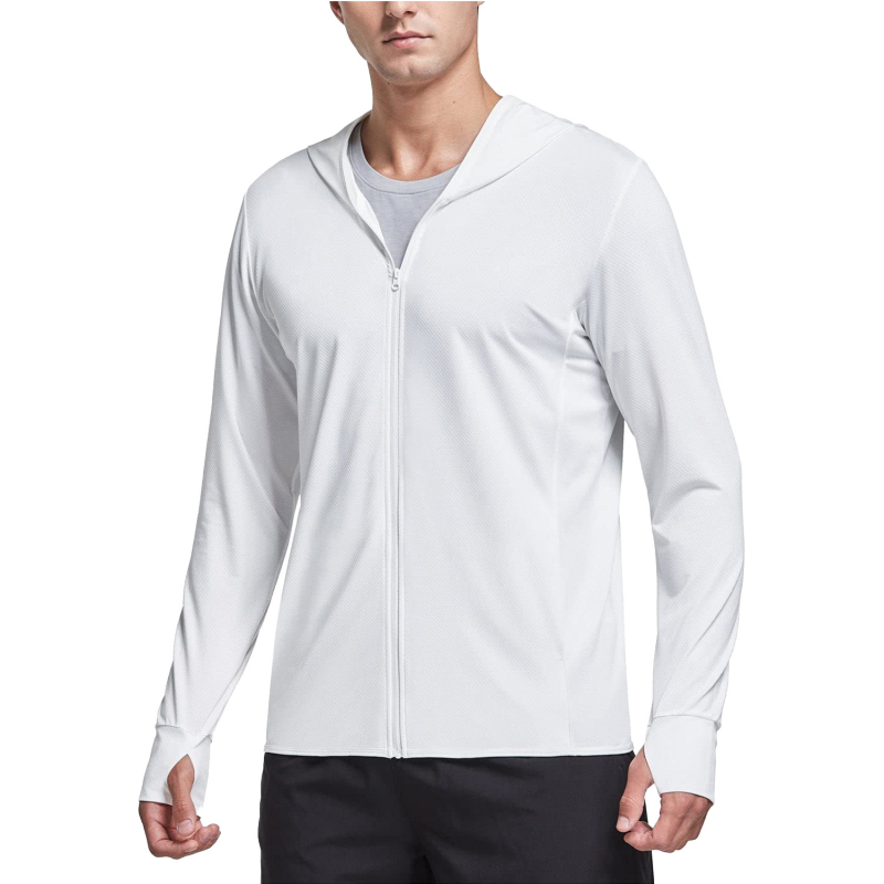 Muška kapuljačasta jakna za planinarenje na otvorenom, dugi rukav, UV zaštita SPF 50+, poliester, zatvarač