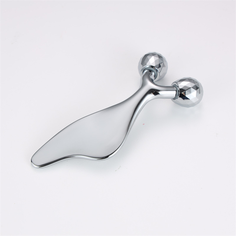 Метален ролер за очи и лице – масажор за гуаша, ролков тип, цинкова сплав, отрицателни йони, за домашна употреба