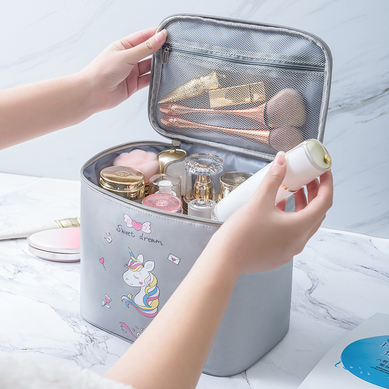 Sminkes táska, összecsukható és vízálló, hordozható utazásokhoz, Koreai-Ins stílusú, tisztálkodási neszesszer
