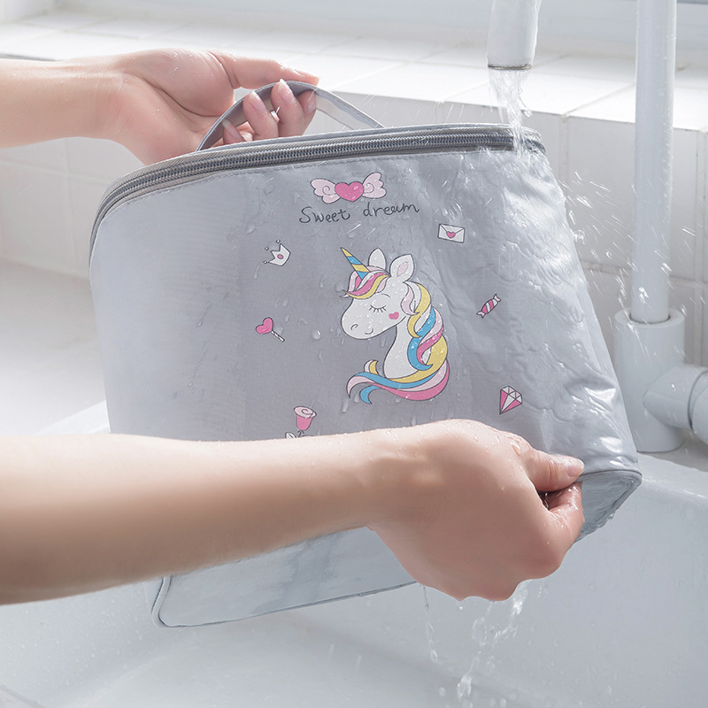 Sminkes táska, összecsukható és vízálló, hordozható utazásokhoz, Koreai-Ins stílusú, tisztálkodási neszesszer