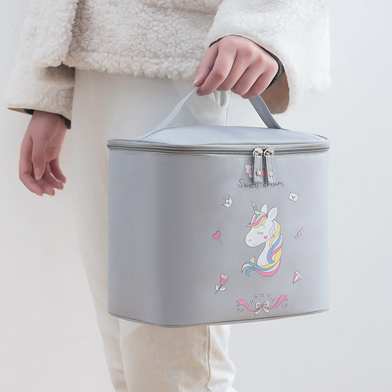 Sminkes táska, összecsukható és vízálló, hordozható utazásokhoz, Koreai-Ins stílusú, tisztálkodási neszesszer