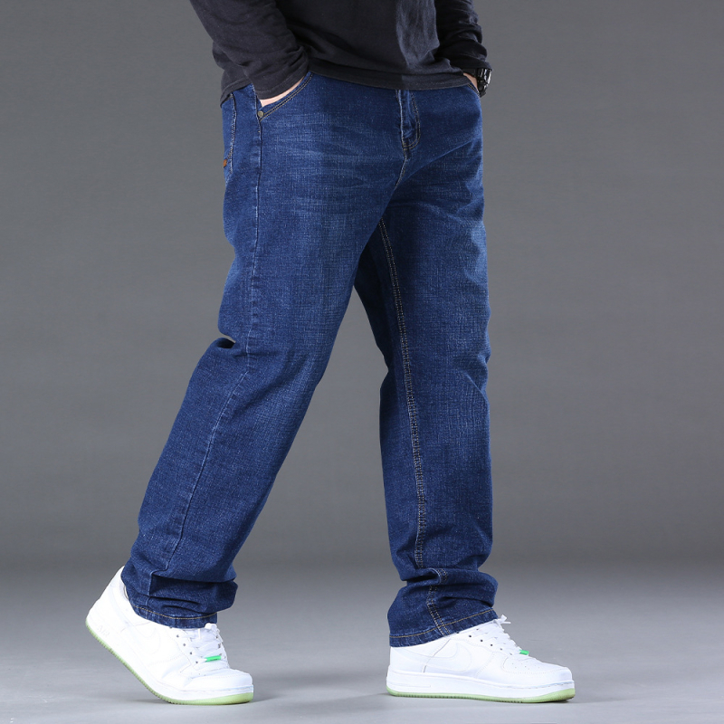 Ανδρικά τζιν ίσια γραμμή, μεσαία μέση, φερμουάρ, μικροελαστικότητα, λεπτό ύφασμα