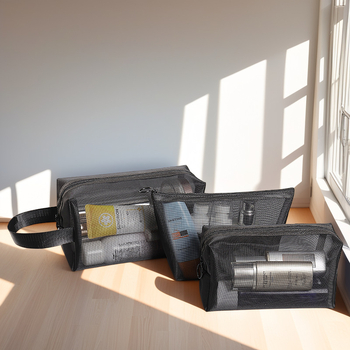 Τσαντάκι καλλυντικών από διχτυωτό νάιλον, κυβοειδές, αναπνεύσιμο, για καλλυντικά και είδη περιποίησης