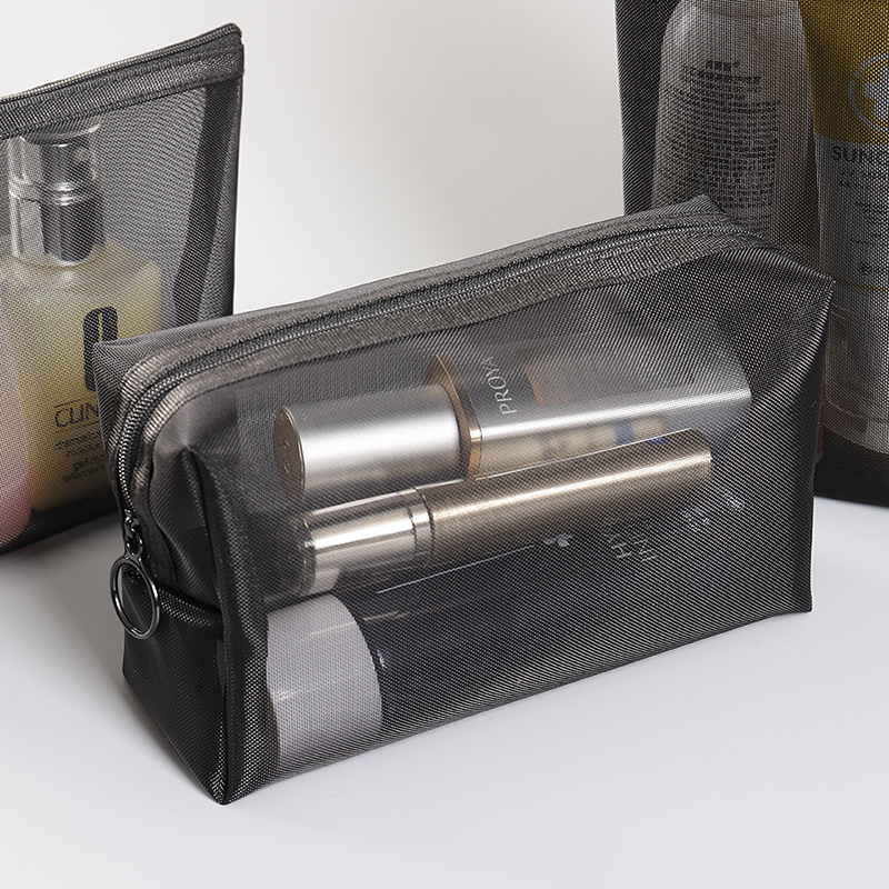 Geantă pentru cosmetică din plasă de nailon, formă cubică, respirabilă, pentru cosmetice și produse de îngrijire