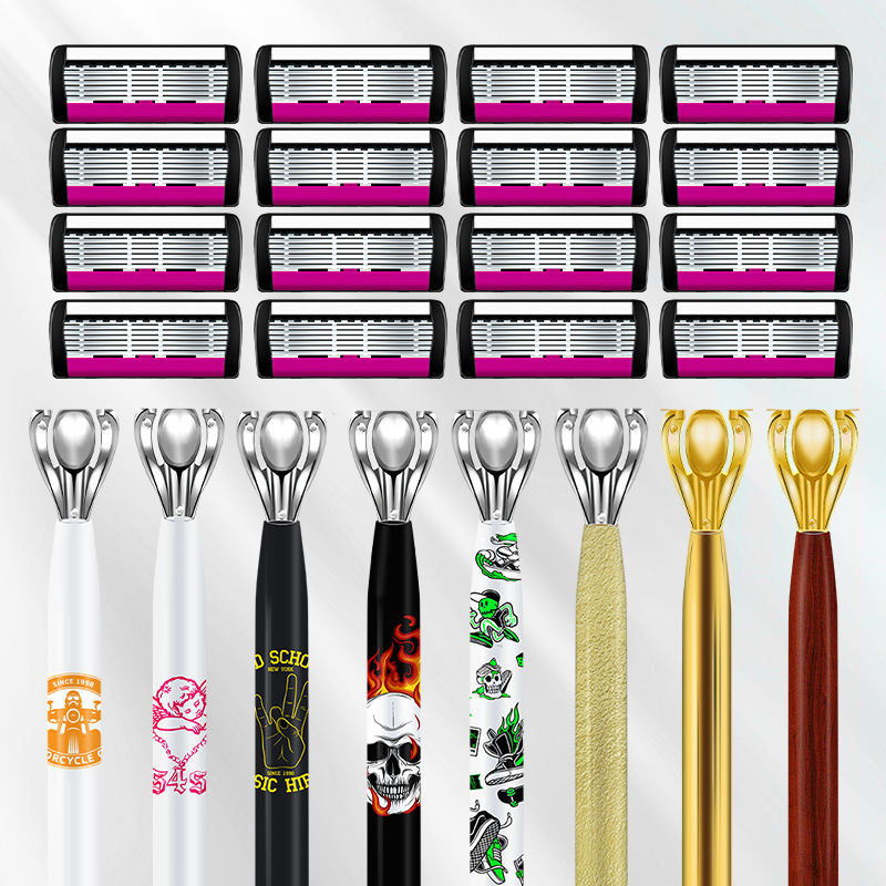 Χειροκίνητη γυναικεία ξυριστική μηχανή με επταστιβάδες λεπίδες για μασχάλες