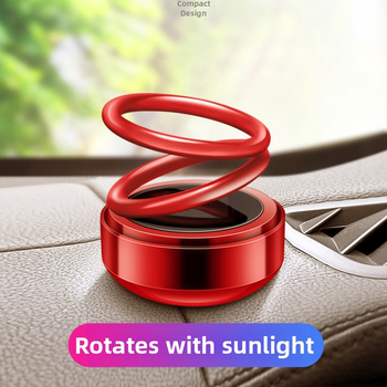 Διπλός δακτύλιος, κρεμαστός, ηλιακά τροφοδοτούμενος περιστρεφόμενος αρωματικός διαχύτης αυτοκινήτου, εσωτερική διακόσμηση