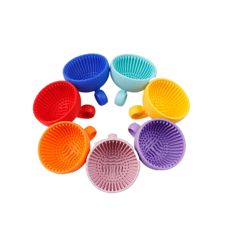 Silikona kosmētikas otu tīrītājs — rokas turēts, pārnēsājams tīrīšanas trauks otu