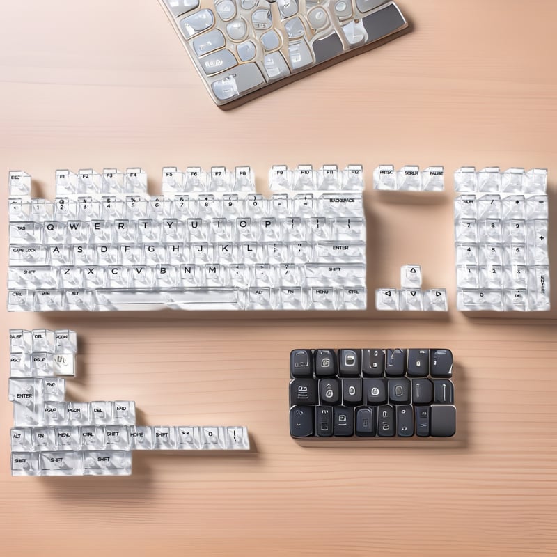 Readson прозрачен PC keycap за механична клавиатура, странично и горно гравиране.