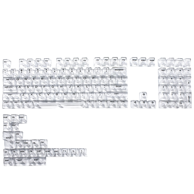 Readson átlátszó PC keycap mechanikus billentyűzethez, oldal- és felül gravírozott.