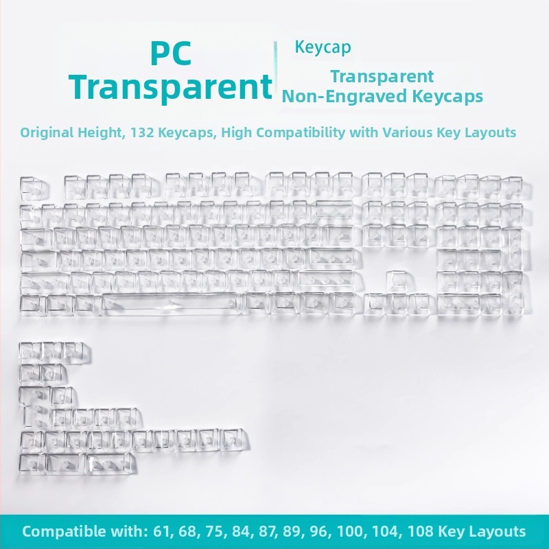 Readson прозрачен PC keycap за механична клавиатура, странично и горно гравиране.