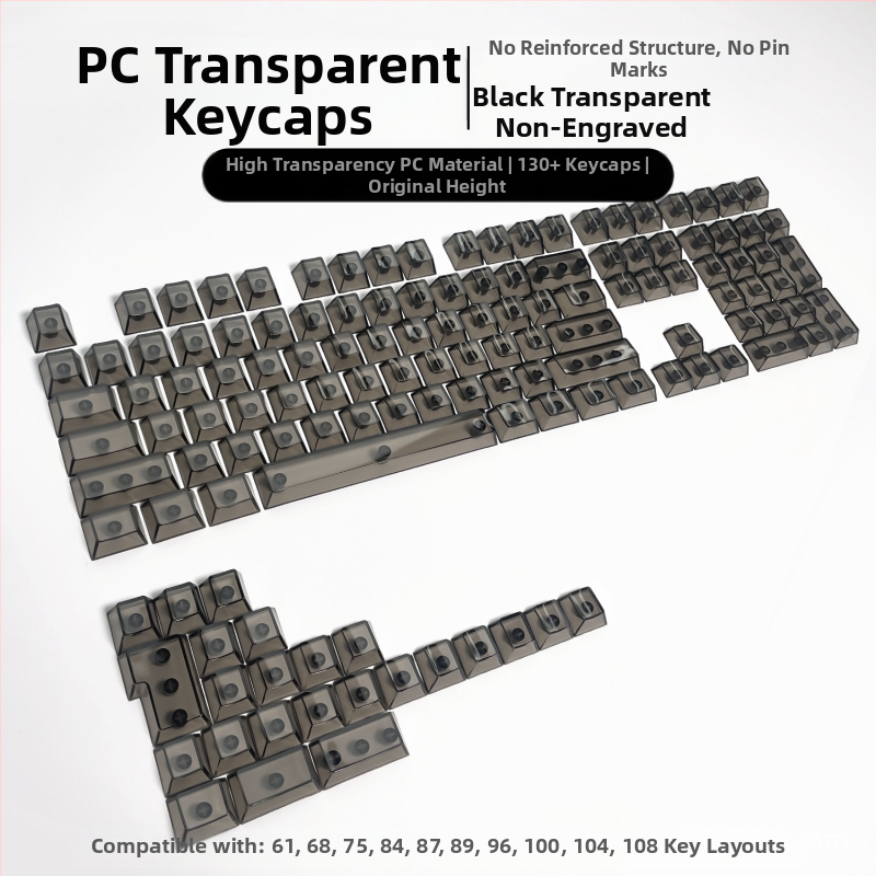 Readson прозрачен PC keycap за механична клавиатура, странично и горно гравиране.