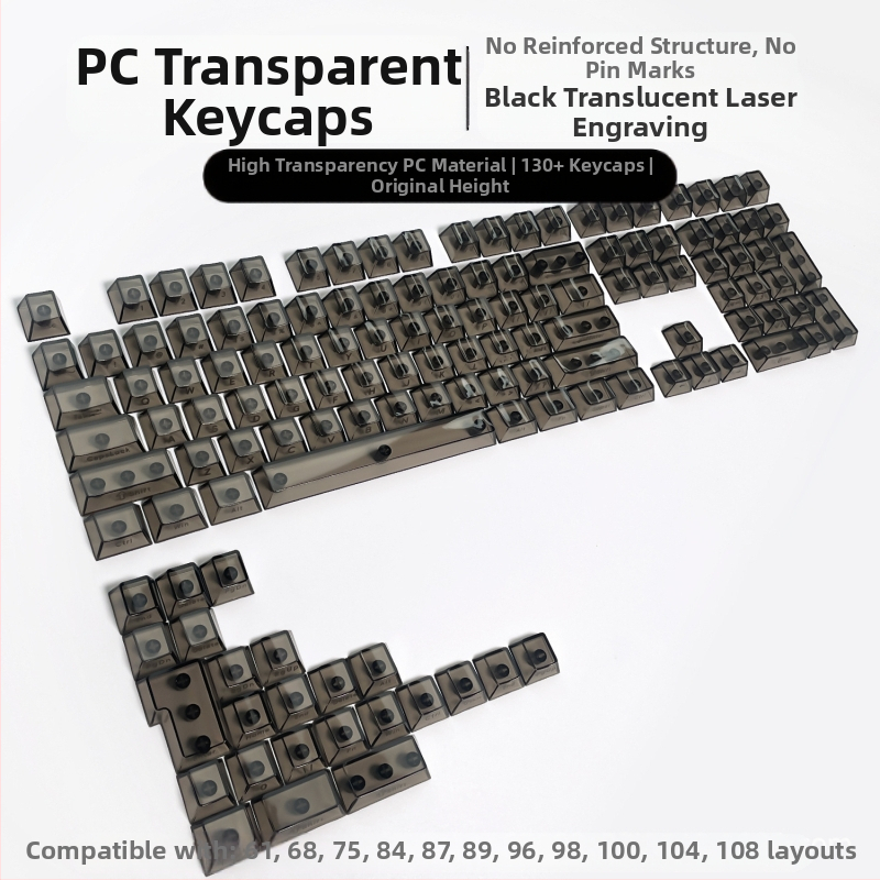 Readson прозрачен PC keycap за механична клавиатура, странично и горно гравиране.